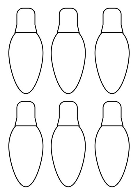 Christmas Light Bulb Outline Clip Art