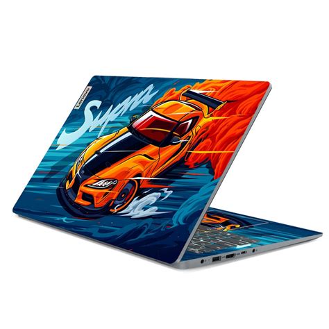 Shop Toyota Supra Orange BlueFlames Laptop Skin for Lenovo | Buy Online ...