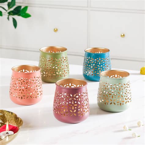 Festive Tealight Candle Holder Set Of 5 Online - Premium Candle Holder ...