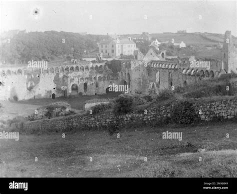 A general view of the medieval Bishop's Palace, St David's ...