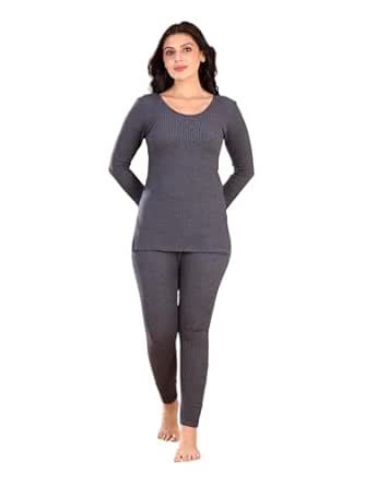 Lux Inferno Ladies 3/4 Thermal Top and Lower Set_Set_90_Grey : Amazon ...