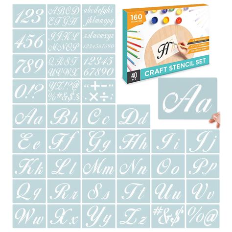 Dequera Letter Stencils for Painting on Wood - Alphabet Stencils ...