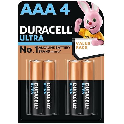 Duracell Ultra Alkaline AAA Batteries, pack of 4 : Amazon.in: Toys & Games