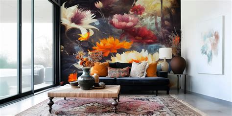 Fall Flowers Art Wallpaper - happywall.com