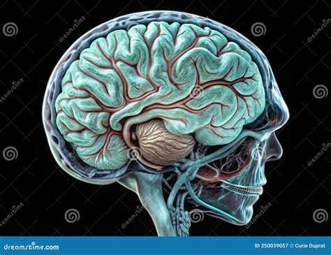 3D MRI of Cerebellum Anatomy Detailed View of Grey and White Matter ...