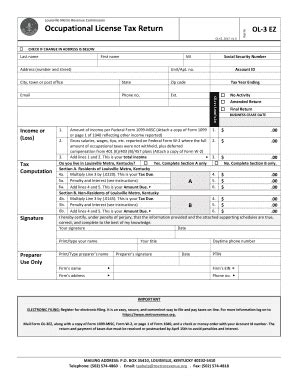 KY DoR OL-3EZ - Louisville 2017 - Fill out Tax Template Online