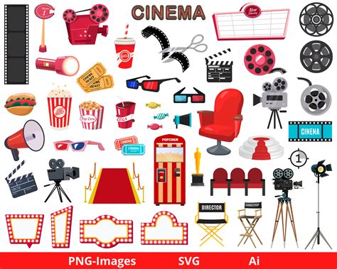 Movie Clipart Cinema Clipart Movie Theater Clipart Movie - Etsy