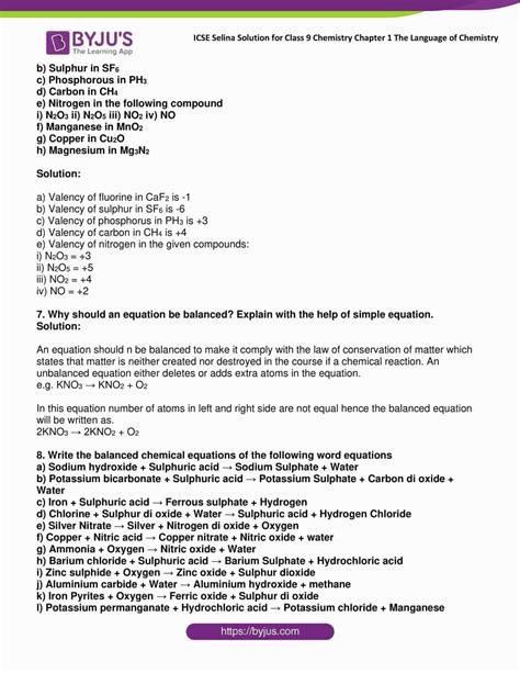 Selina Solutions Class 9 Concise Chemistry Chapter 1 The Language of Chemistry -Download Free PDF