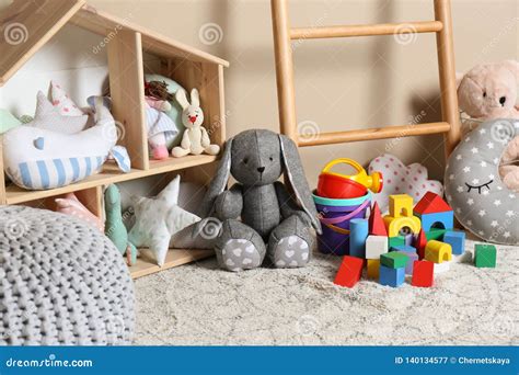 Different Child Toys on Floor Stock Image - Image of cute, home: 140134577