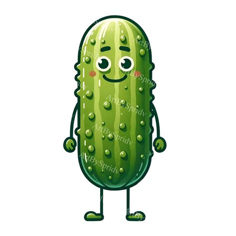 Cute Pickle Character Clipart | Digital Download | Printable ...