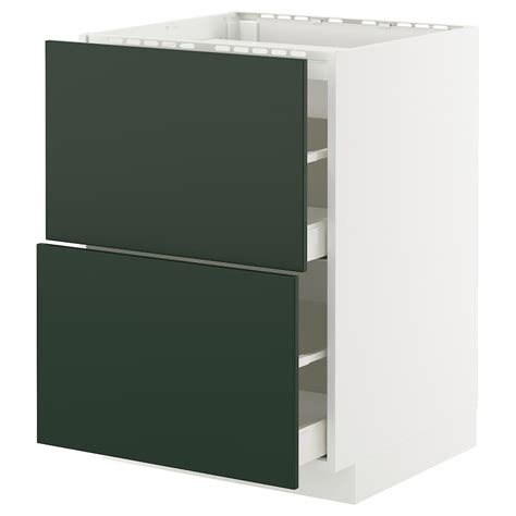 METOD / MAXIMERA base cab f hob/2 fronts/2 drawers, white/Havstorp deep ...
