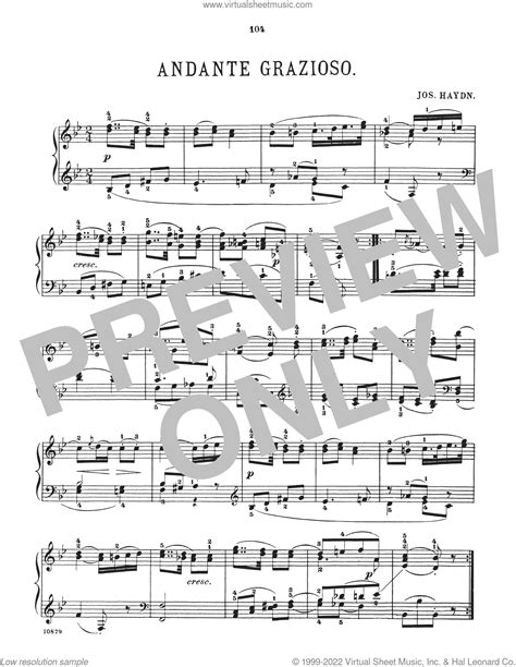 Andante Grazioso In B-Flat Major sheet music for piano solo (PDF)