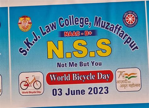 World Bicycle Day 3rd June, 2023 | S. K. J. Law college, Muzaffarpur