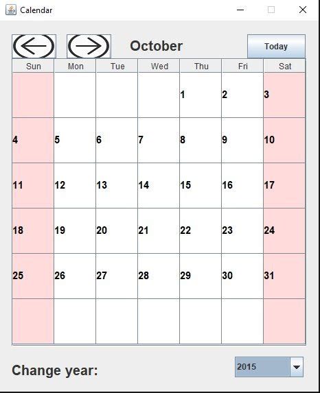 Create Calendar Coding Java 的图像结果