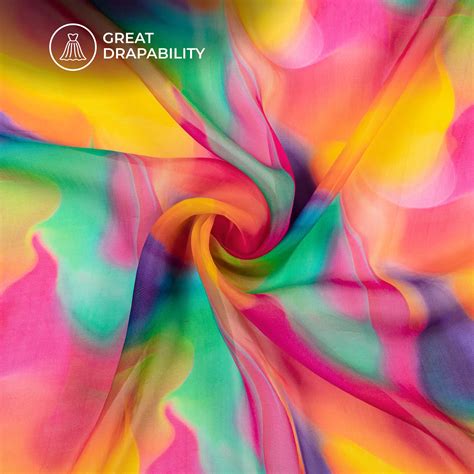 Stylish Tie Dye Digital Print Premium Pure Organza Fabric – Fabcurate