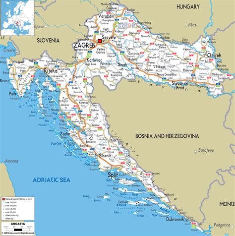 Maps of Croatia | Detailed map of Croatia in English | Tourist map ...