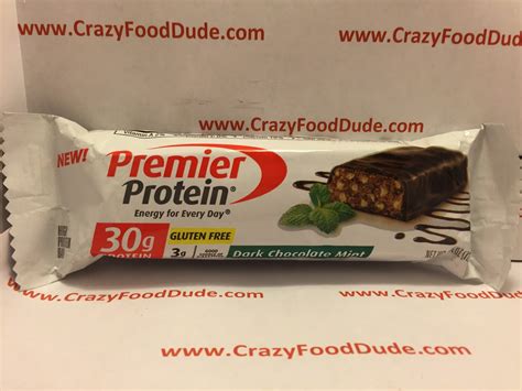 Crazy Food Dude: Review: Premier Protein Dark Chocolate Mint Bar