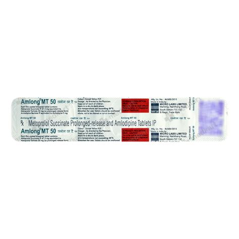 AMLONG MT 50MG TABLET 7'S : View Price, Combination and Alternatives ...