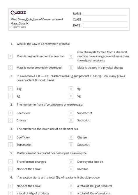 50+ conservation of charge worksheets for 9th Class on Quizizz | Free ...
