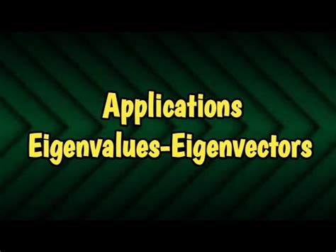 Image result for Eigenvector Applications