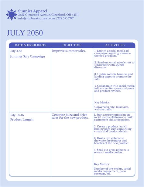 Free Marketing Calendar Template to Edit Online