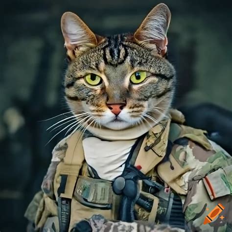 Cat In Army Uniform