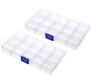 vitzie 2 Pack 15 Little Grids Plastic Bead Storage Container with ...