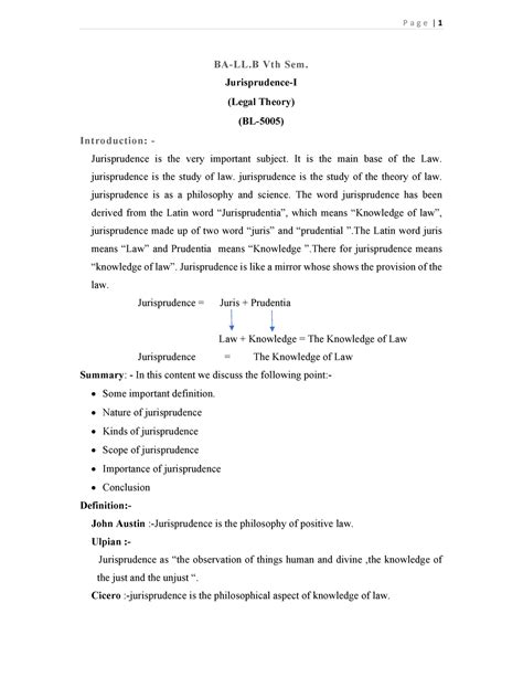 2020-08-10 130 - jurisprudence notes by university - BA-LL Vth Sem ...