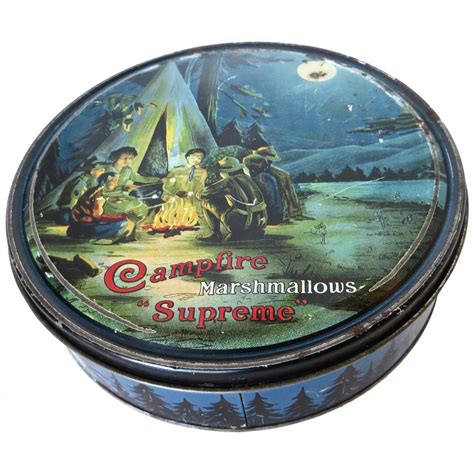 "Campfire Supreme" Marshmallow Tin, Boy Scout Motif, American, Circa ...