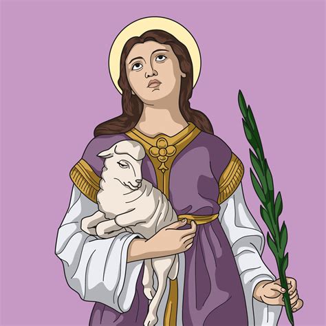 Saint Agnes of Rome Colored Vector Illustration 16775947 Vector Art at ...