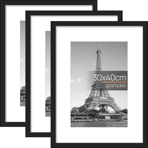 Lot de 3 cadres photo A4 - En bois - Noir - 21 x 30 cm - En bois ...