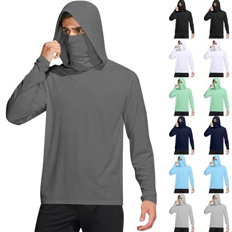 BRDFRL Camo Hunting Shirts UPF 50+ Fishing Hoodie with Mask Men’s UV ...