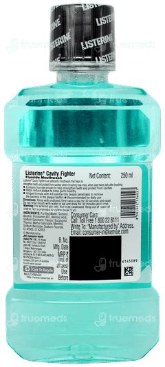 Listerine Cavity Fighter Mouth Wash 250 ML | Order Listerine Cavity ...