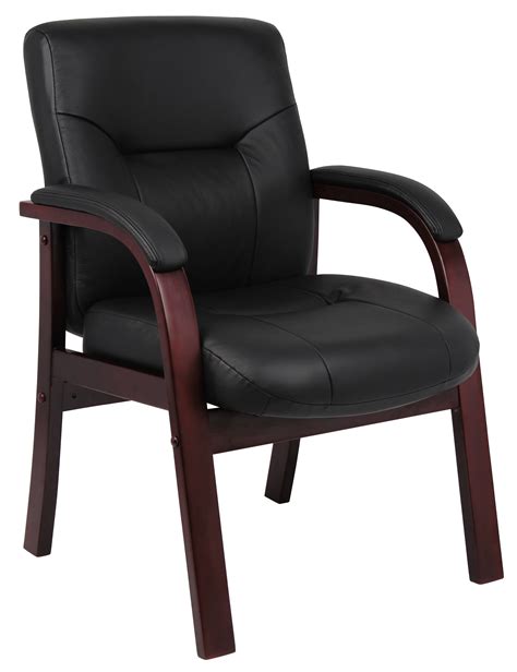 Boss Office Products Black Executive Guest Reception Waiting Room Chair ...