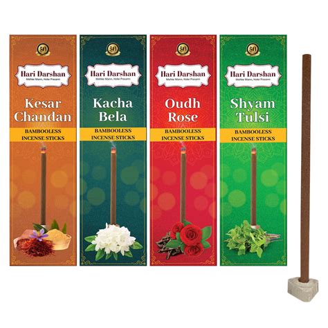 Hari Darshan - Combo of Bamboo Less Incense Sticks - Oudh Rose, Shyam ...