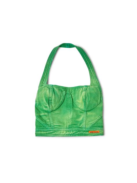 Distressed Canvas Corset Bra on Sale | HERON PRESTON® Official Site