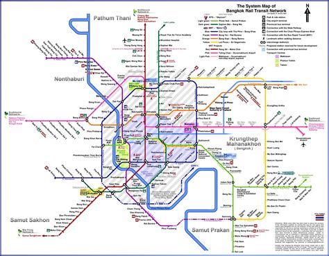 Bangkok rail transport map - Ontheworldmap.com