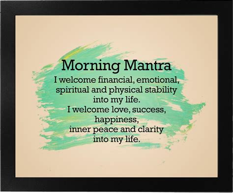 AMERICAN LUXURY GIFTS Morning Mantra- Inspirational Quotes Wall Decor ...