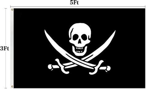 Buy pickdoll Jolly Roger Crossknife Pirate Flag 3x5 ft Banners Home Bar ...