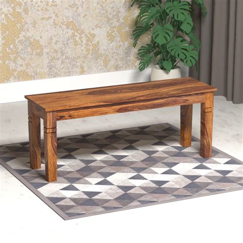 Prados Sheesham Wood Dining Bench in Honey Finish– WOODPEEL FURNITURE ...