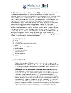 TIFF Knowledge Hub | Red Flag Memo Bao Chico Agreement For Liberian…