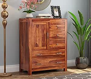 KUSUM HANDICRAFTS Solid Sheesham Wood Wooden Chest of Drawers with 5 ...