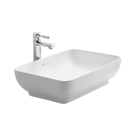 Cera - Table Top Rectangle White Wash Basin - S2020102 by Decure.in