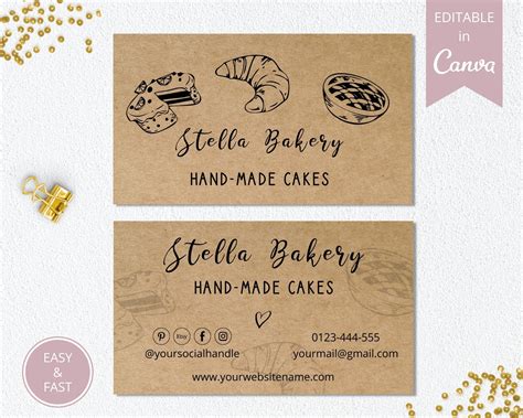 Business Cards for Bakery 的图像结果