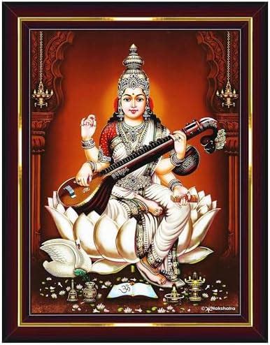 Art n Store Goddess Saraswati with Veena, HD Printed Decor & Religious ...