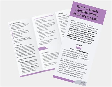 The Spinal Cerebrospinal Fluid (CSF) Leak Pamphlet — SPINAL CSF LEAK CANADA
