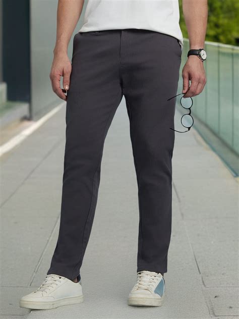 Men's Solid Straight Fit Chinos Trousers – DENNIS LINGO