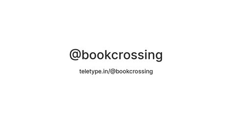 @bookcrossing — Teletype