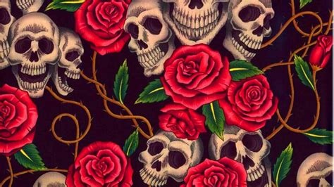 Skull And Roses Wallpapers - Wallpaper Cave