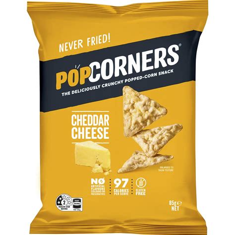Popcorners Cheddar Cheese Flavoured Popped Corn Snacks 85g | Woolworths